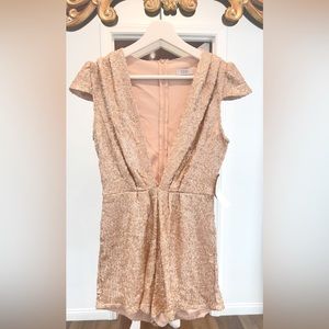 Brand New Champagne Sequin Romper. Size Small. With Tags